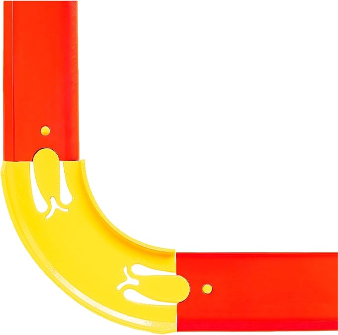 Racetrack Connectors Compatible with Hot Wheels, 90 Degree Banked Turn, 4 Packs(Yellow)