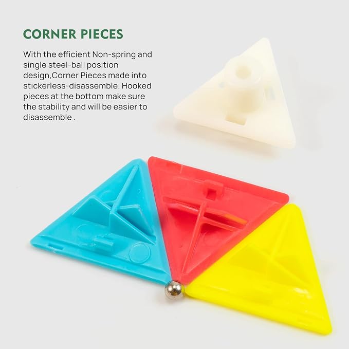 Pyraminx Speed Cube Stickerless with Stand & Tutorial – Easy-Turn Brain Teaser for Kids & Adults, STEM Educational Toy, Classroom, Office & Travel Fun