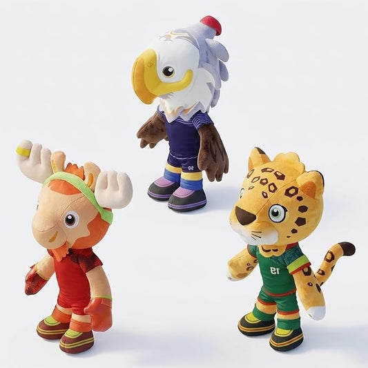 EOHX 3PCS Mascot Plush Toys, 12 Inch Soft Stuffed Animal Set, Merchandise for Kids, Football Fans Gift, Party Favors, Room Decor