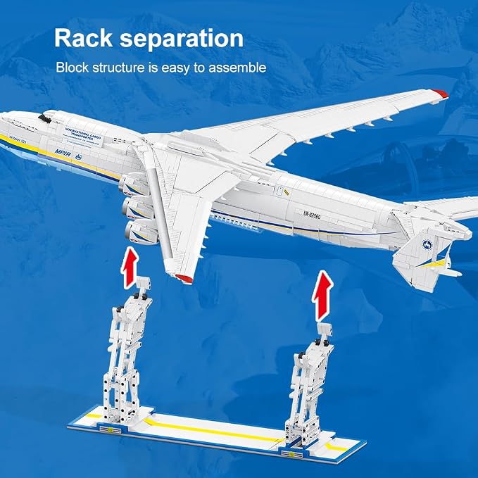 Antonov An-225 Technik 1:84 Large Transport Aircraft Building Blocks Set, 5350 Pieces MOC Airplane Model Building Kit, Military Fans Model- Collection Gift for Adult