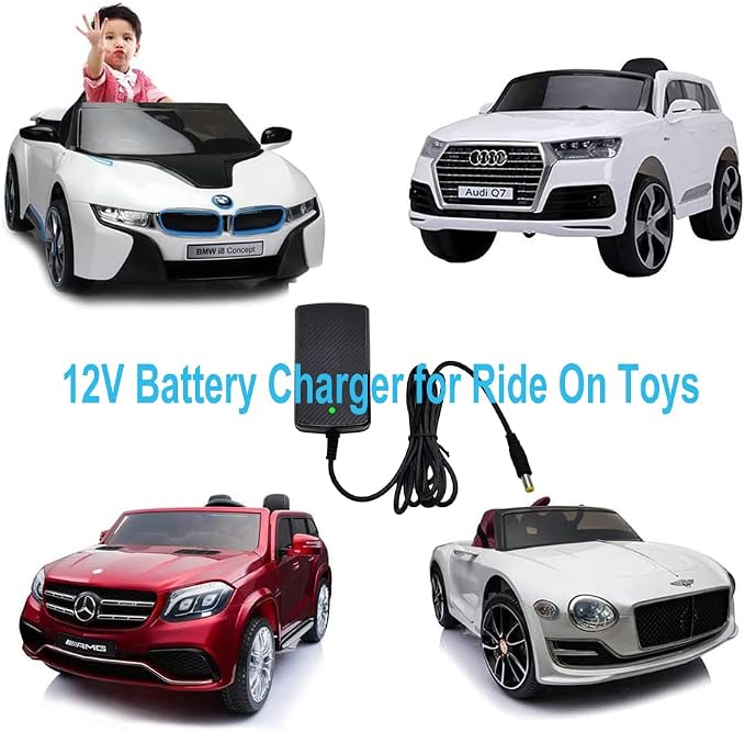 12V Battery Charger for Ride On Toys Car, 12 Volt Kids Battery Class 2 Power Supply for Best Choice Products Kids Truck Kidzone Bumper Car Jeep Tractor Motorcycle ATV 12V Powered Wheels Charger