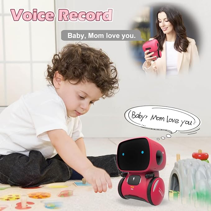 KaeKid Robots for Girls 3-5, Interactive Smart Robotic with Touch Sensor, Voice Control, Speech Recognition, Singing, Dancing, Repeating and Recording, Birthday Gifts for 3+ Year Old Kids Boys Girls