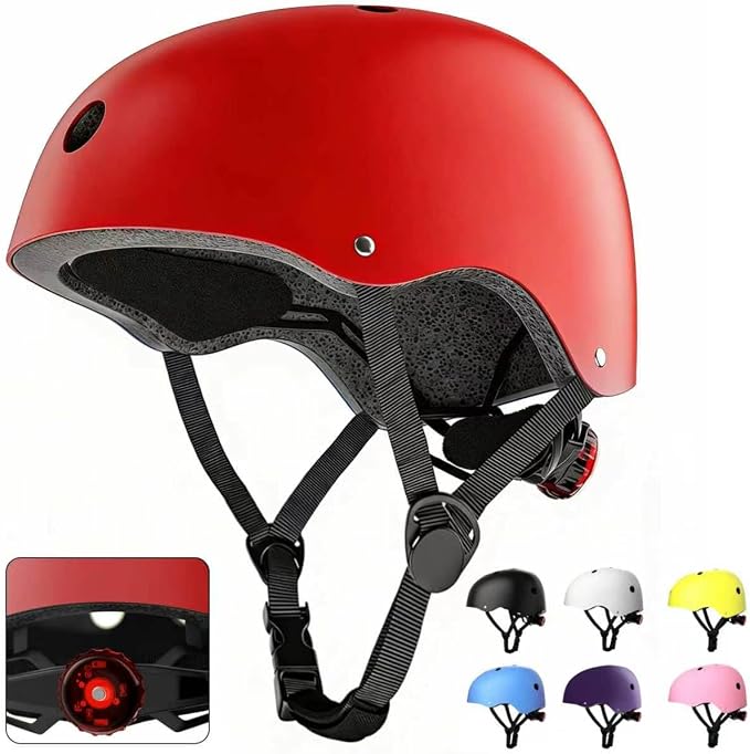 Kids Bike Helmet with LED Light,Lightweight Adjustable Childs Helmet for boy & Girl Ages 5-8-14,Multi-Sport Safety Helmet for Skateboard Cycling Scooter
