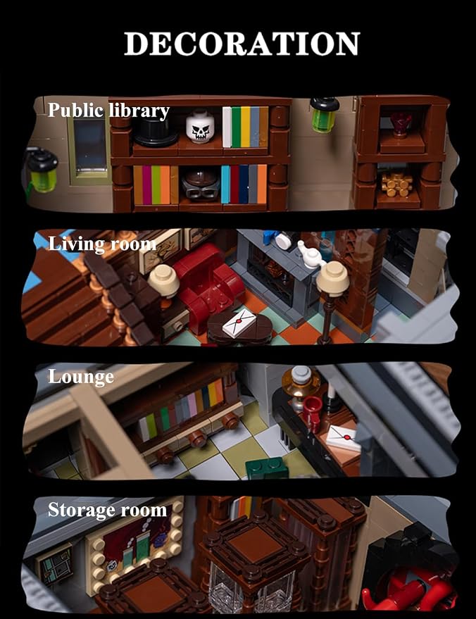 New York Sanctorum Sanctums Architecture Modular Bulding Set with Light, Movie Themed Scenes Building Sets, Collectible or Home Office Display, Ideas Gift for Adult and Film Fans（6619pcs）