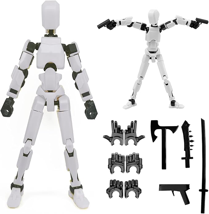 2026 New Assembly Completed-Titan 13 Action Figure,Dummy Robot 13 Action Figures Set,3D Printed Multi-Jointed Action Figures,Nova 13 Action Figure for Collectors Desktop Decorations (White)