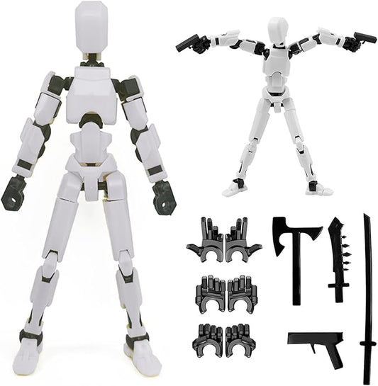 2026 New Assembly Completed-Titan 13 Action Figure,Dummy Robot 13 Action Figures Set,3D Printed Multi-Jointed Action Figures,Nova 13 Action Figure for Collectors Desktop Decorations (White)