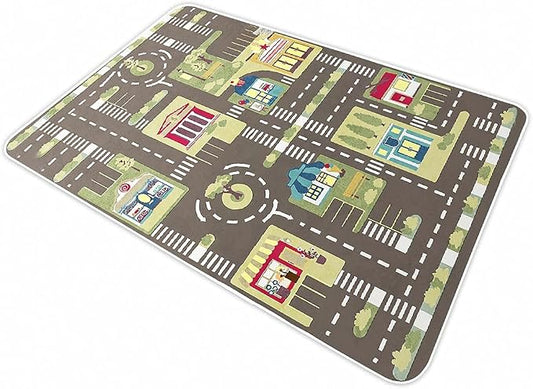 Kid Rug Carpet Playmat for Toy Cars and Train，Play Area Rug with Rubber Backing，Fun Throw Rug，Ideal Gift for Children Baby Bedroom Play Room(80×120cm/32×47in) Y2