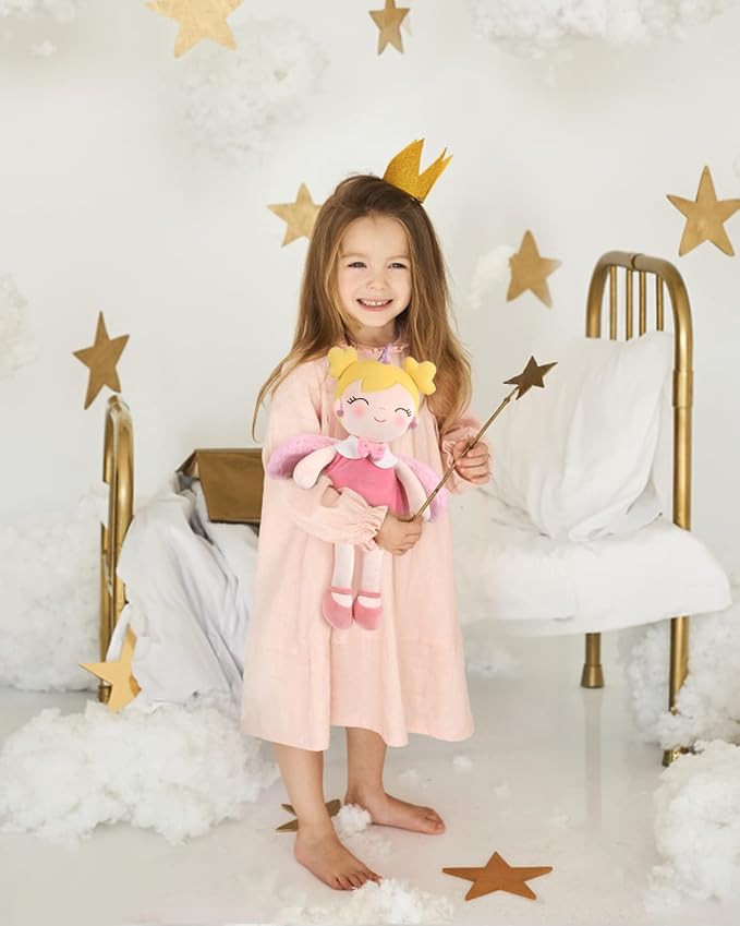 GAGAKU Soft Baby Doll Toys (17'') for Girls, My First Baby Rag Dolls for 1 Year Old Girl Birthday Gift Plush Doll Toys Machine Washable Baby Doll for Toddler Kids Infants - Unicorn Girl with Wings