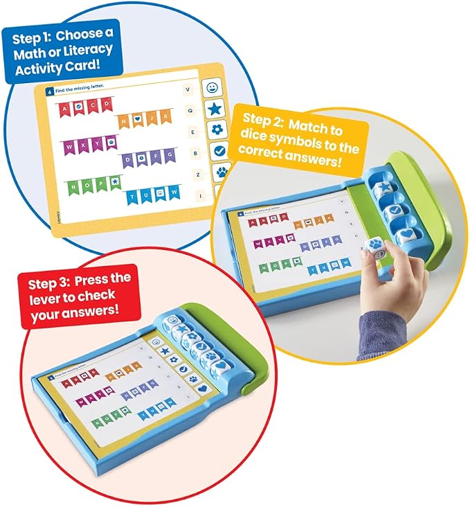 hand2mind ConfiDice Getting Ready for Kindergarten, Elementary Prep, Learning Games for Kindergarten, Toddler Learning, Math and Reading Games, Workbook for Kids (100 Activities)