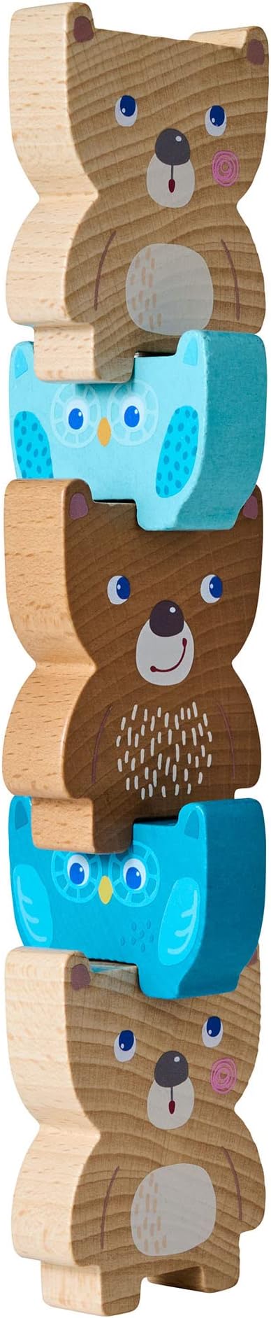 HABA Forest Friends Wooden Stacking Toy – Montessori Sorting Game & Shape Sorter for Toddlers – Educational Wooden Blocks for Preschool Learning – Stacking Toys for Toddlers 2+, Made in Germany