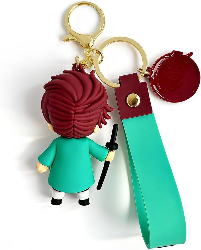 Anime Slayer Novelty Keychain, Collectable Cartoon Mini Figure, Cute Fun Keyring Jewelry Gift for Men and Women
