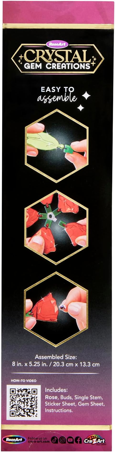 Crystal Gem Creations Rose Flower Kit by RoseArt, 62+ Pieces, Great for Adults, Tweens and Children Ages 8+