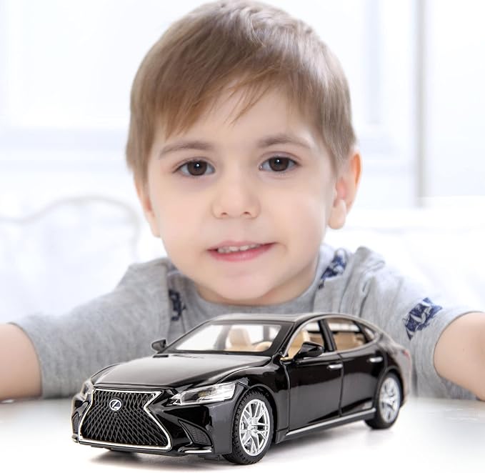BDTCTK 1/32 Compatible for Lexus Ls500h Model Car, Zinc Alloy Pull Back Toy car with Sound and Light for Kids Boy Girl Gift(Black)