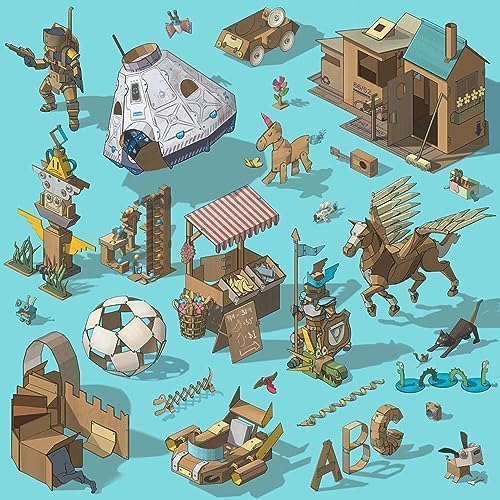 Makedo Discover | 126 Piece Cardboard Construction Toolbox for 1-5 Makers | STEM and STEAM Educational Toys for Kids | At Home Play + Classroom Learning | Reusable Tools for Boys and Girls Age 5+