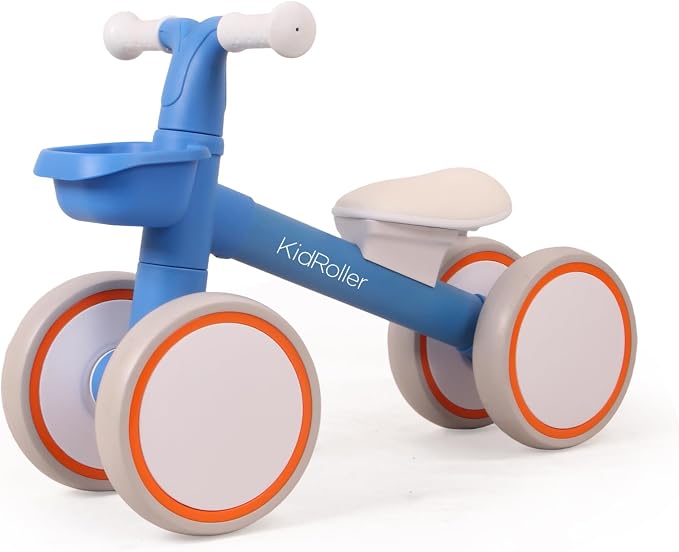 Kid's Balance Bikes for 1 Year Old Boys and Girls, 12-36 Months Toddler Ride-on with Adjustable Seat and a Front Basket, First Birthday Gifts Sky Blue