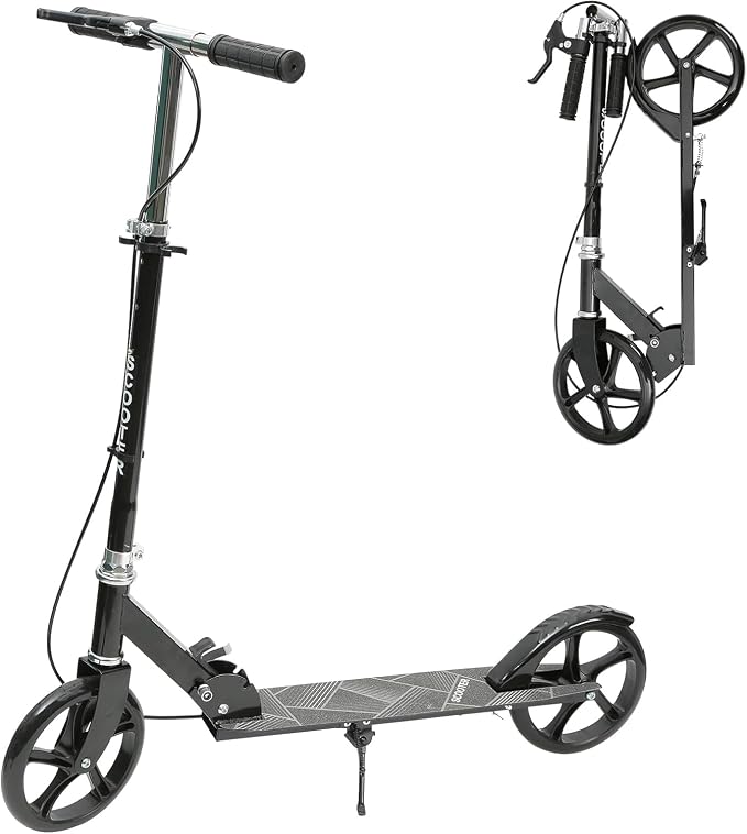 Scooters for Kids 8-12,Scooter for Teens Adults with 8-Inch Big Wheels Foldable Lightweight, 4 Adjustable Height Levels, 240 lbs Max Load Portable Scooter with Hand Brake