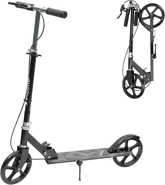 Scooters for Kids 8-12,Scooter for Teens Adults with 8-Inch Big Wheels Foldable Lightweight, 4 Adjustable Height Levels, 240 lbs Max Load Portable Scooter with Hand Brake