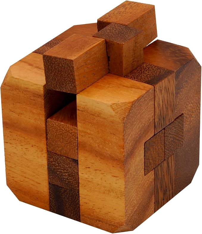 BSIRI Games Gifts and Brain Teaser Puzzles for Adults Classic Diamond Cube Puzzle Wooden 3D Puzzle Games to Challenge Mind for Fun and Educational Game