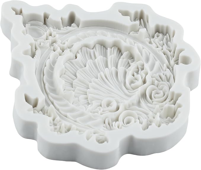 Baroque Polymer Clay Molds Baroque Curlicues Scroll Relief Lace Silicone Mold for Epoxy Resin Casting DIY Crafts Air Dry Polymer Crafts Supplies Clay Tools