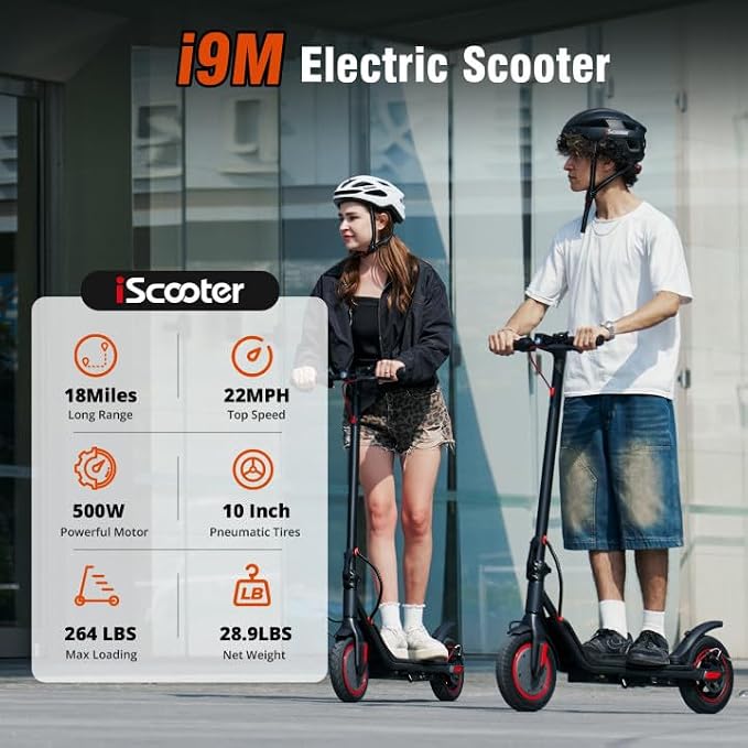 iScooter Electric Scooter Adults & Big Kids, Cruise Control, Dual Braking System, Smart App, Foldable Electric Scooter for Commuting & Campus Use