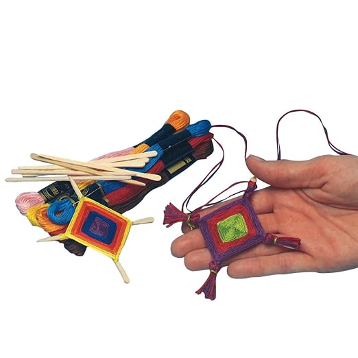 S&S Worldwide Ojo De Dios Medallions Craft Kit, 3-1/2" Size, Pack of 36