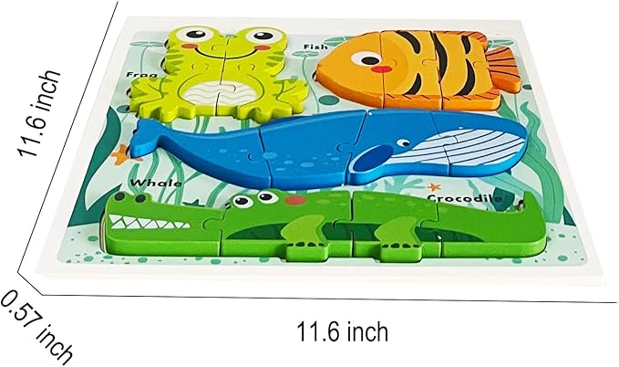 Montessori Wooden Toddler Puzzles, Educational Gift Jigsaw Puzzle for Toddlers 1-3 Year Old,Learning Toys for Ages 2-4 Boys Girls Kids