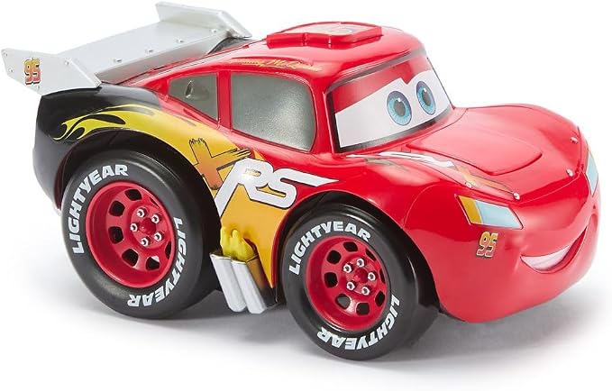 Disney Store Official Lightning McQueen Push 'N' Go Talking Vehicle - Pixar Cars Toys - Talking & Moving Action - Cars Movie Toys - Engine Reveal & Catchphrases - Disney Gift for Boys
