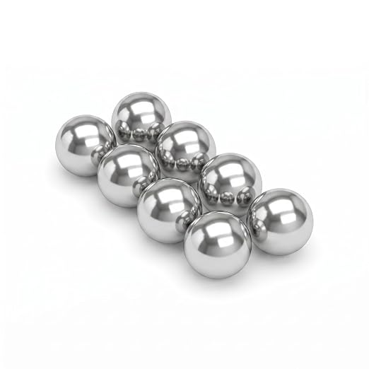 Spacerail 8 Pack 1/2 Inch Steel Ball Bearings for Marble Run Precision Metal Balls, Smooth Rolling Replacement for Roller Coaster Track Building Set