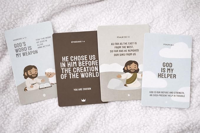 Christian Bible Devotional Card Deck for Kids | 52 Scripture Cards + Parent Guide | Faith Building Gift for Children Ages 4–12 | Kingdom Kids Deck