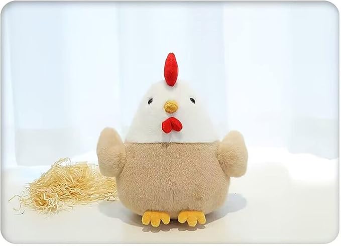 YUKOUQIAN Chicken Stuffed Animal Chicken Plush Doll Toy 8 inch for Girls Christmas (Chicken)