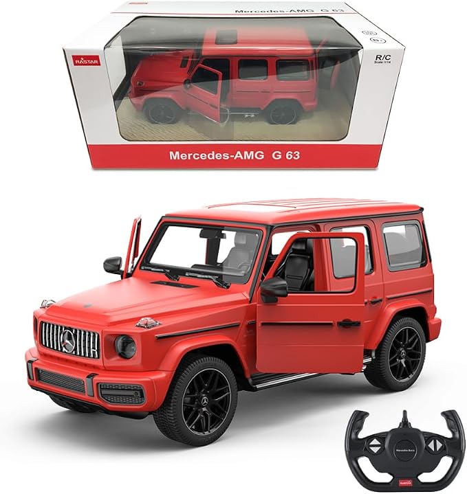 RASTAR 95700 1/14 RC Car Mercedes-AMG G 63 with Openable Doors | Officially Licensed, Ideal Gift, 2.4G Remote, Working Lights, Independent Suspension, Off-Road SUV RC Car Model