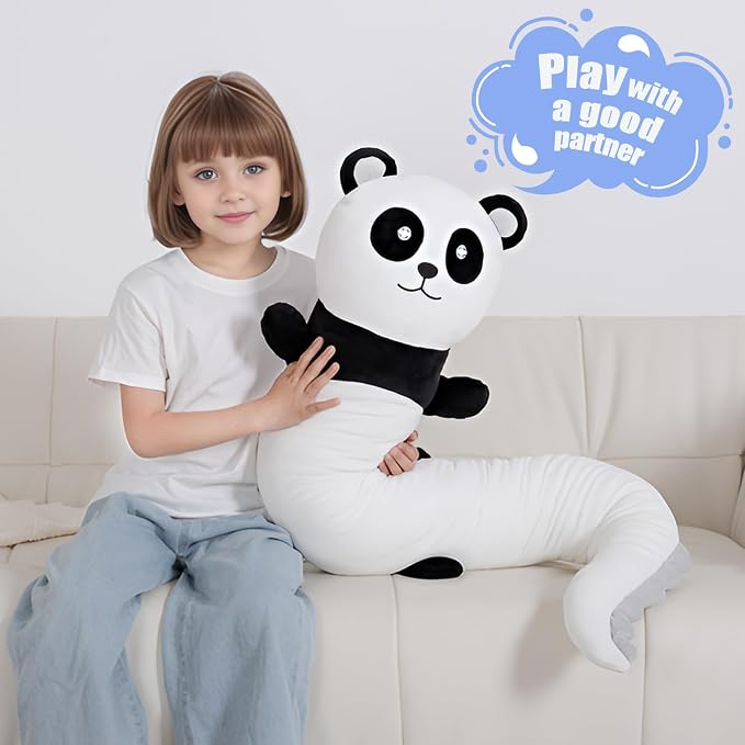 Tianmihou 48 inch Giant Panda Plush Stuffed Animal, Big Bear Glow in The Dark Fluorescent Plushies Pillow Toy, Jumbo Cute Panda Body Pillow Gifts for Kids Adults, Birthday