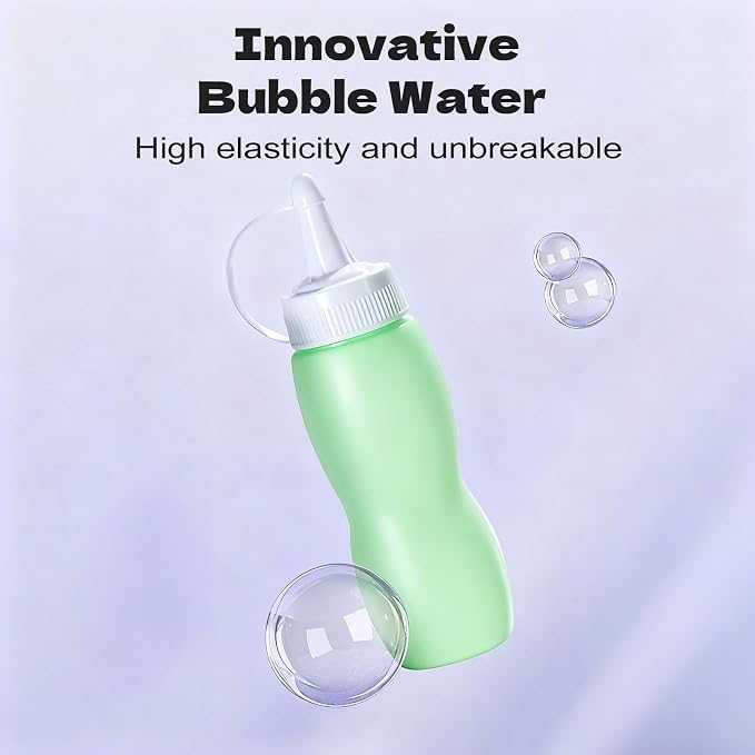 Fog Bubble Machine, Rechargeable Automatic Electric Smoke Bubble Machine, Magic Interactive Fog Bubble Maker with Smoke, Colorful Lights & Music, Bubble Fog Game for Parties Gift (Green)
