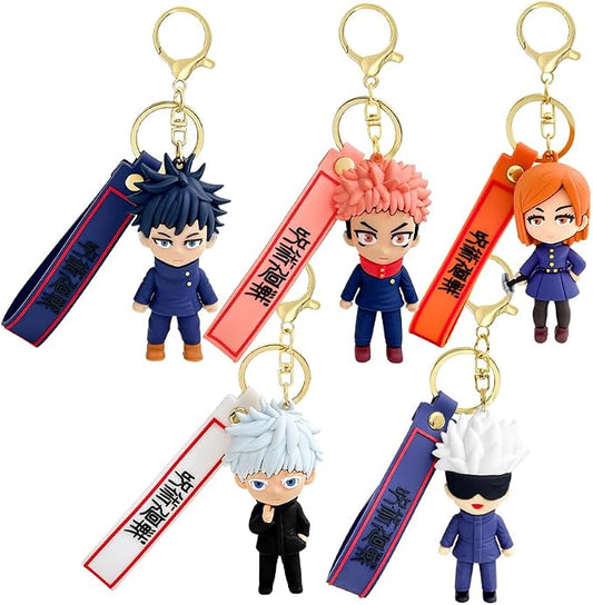 JJK Novelty Keychain, Collectable Anime Mini Figure, Fun Keyring Jewelry Gift for Men and Women