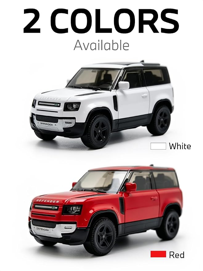 RASTAR 1/43 Diecast Model Car Land Rover Defender 90, Durable, 64710 | Officially Licensed, Ideal Gift, Zinc Alloy, Smooth Rolling Wheels, Great for Play & Display for Kids & Car Lovers Ages 3+