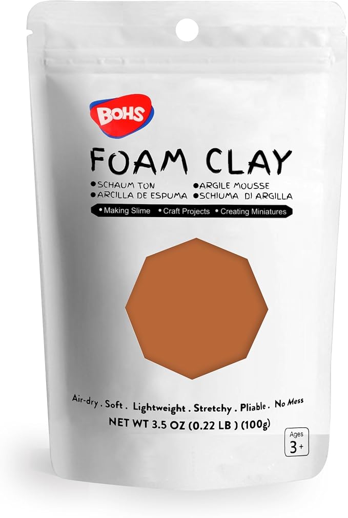 BOHS Chocolate Foam Clay - Squishy,Soft, Air Dry -for School Project,Cosplay,Fake Bake, Slime Supplies-100 Grams