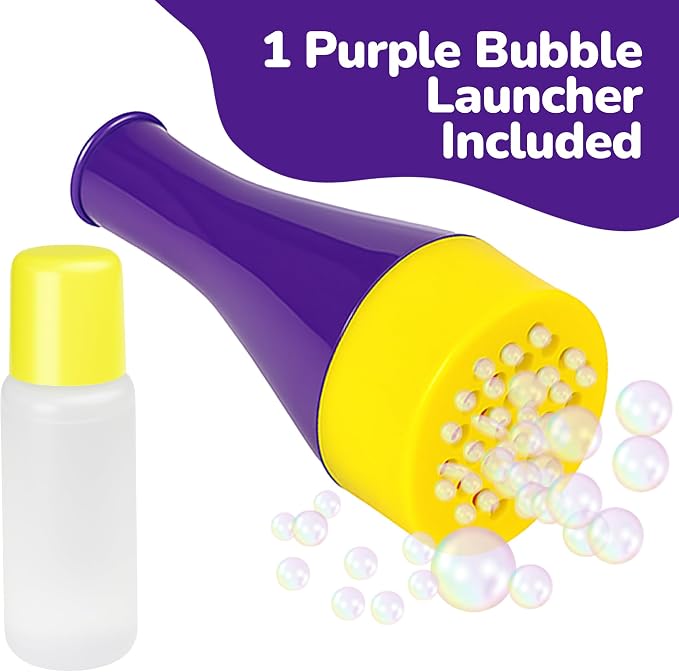 ArtCreativity Mini Blizzard Bubble Blower Set – 4 Pack Blowing Pipe with Bubble Mixture – Colorful Blowing Toys for Kids, Speech Therapy, Bubble Trumpet Set for Outdoor Play and Party Favors