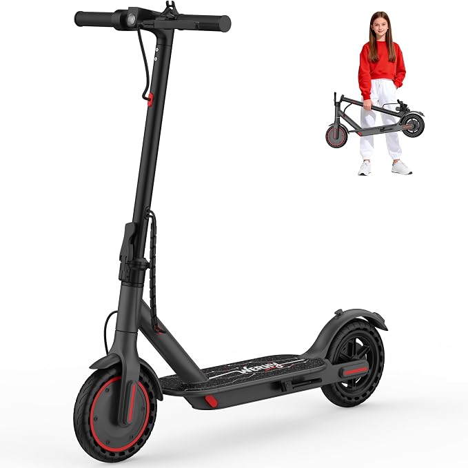WERHY Foldable Kids Electric Scooter for Aged 6-10, 350W Motor, Max 12/16Miles Long Range, 19 MPH Max Speed, 8.5" Solid Tire, Lightweight Foldable E-Scooter with Dual Braking, Digital Display