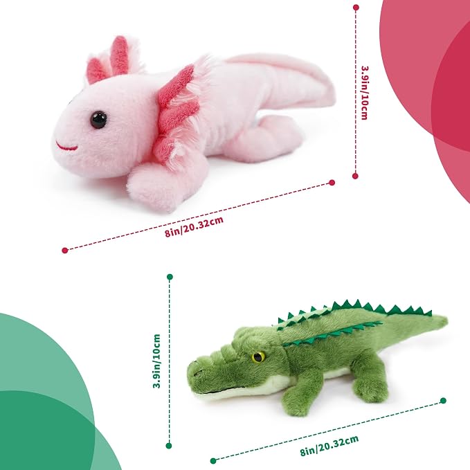 Stuffed Animal for Kids,8 inch Realistic Animal Plush Toy Lying Down Posture Animals,Plush for Boys Girls Adult Birthday Hug Teaching(S-Crocodile)