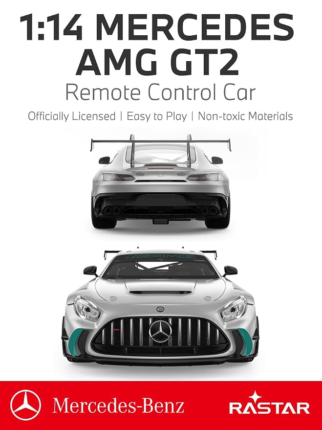 RASTAR 10220 1/14 RC Car Mercedes-AMG GT2 with Openable Doors | Officially Licensed, Ideal Gift, Working Lights, Independent Suspension, Racing Car Model for Play & Display