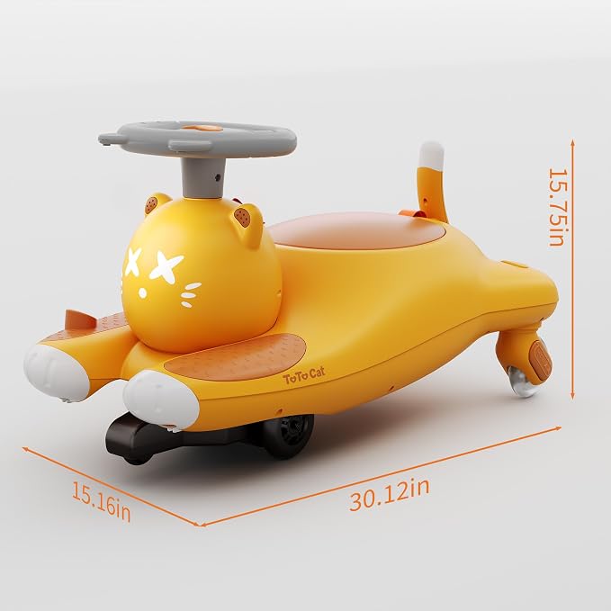 Garvee Electric Wiggle Car for Kids, 2-in-1 Ride On Swing Car with Pedal, 360 Degree Steering, 2 Speeds, Bluetooth, Flashing Wheels, Anti-Tip Design, Rechargeable Battery, Ages 3+, 6V