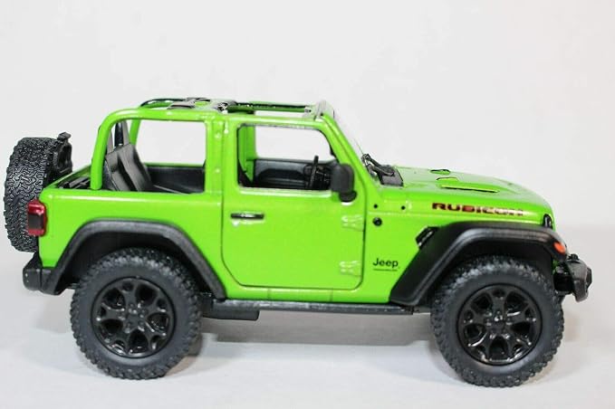KiNSMART - Jeep Wrangler Rubicon Off Road 4x4 5 inch 1:34 Scale Die Cast Model Replica Toy Car (Green Opentop)