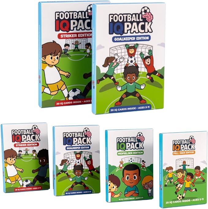 Soccer IQ Card™ – Game Intelligence Cards for Kids Ages 5–11 | Learn Mindset, Positioning, Attacking, Defending & Communication | (Striker Edition)