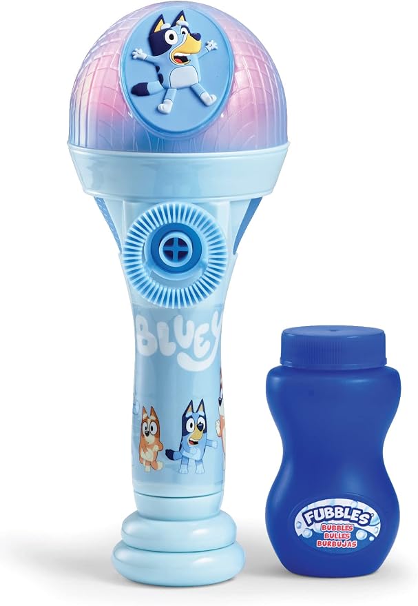 BLUEY Dance Mode Bubble Machine and Toy Microphone | Bluey Toy for Baby, Toddlers and Kids | Includes Bubble Solution