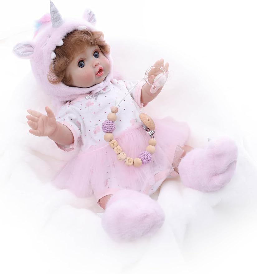 Reborn Baby Dolls, 18 Inch Large Realistic Hand-Rooted Hair Lifelike Baby Dolls with Accessories for 3+ Year Old Girls Gifts, Pretend Play, Collection