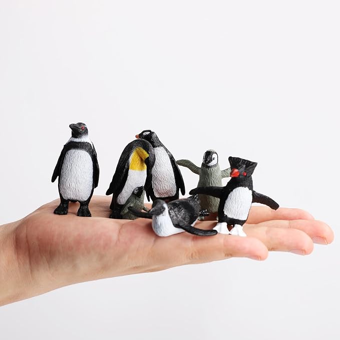 11pcs Mini Penguin Figurines, Realistic Plastic Penguin Figures Arctic Miniature Penguin Figurines Penguin Cake Topper Mini Penguin Toys Tiny Animals for Party Supplies Gifts for Kids