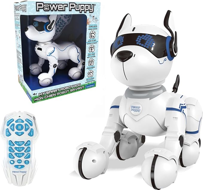 LEXiBOOK Power Puppy - My Smart Dog Robot to Train - Programmable Robot with Remote Control, Training and Gesture Control Function, Dance, Music, Light Effects, Toy for Children - DOG01