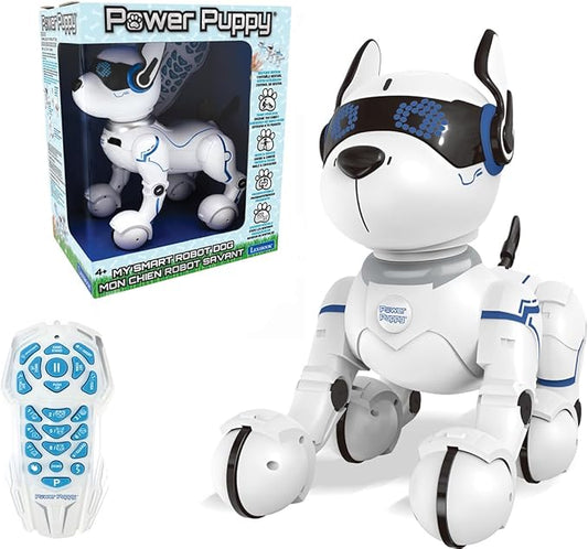 LEXiBOOK Power Puppy - My Smart Dog Robot to Train - Programmable Robot with Remote Control, Training and Gesture Control Function, Dance, Music, Light Effects, Toy for Children - DOG01