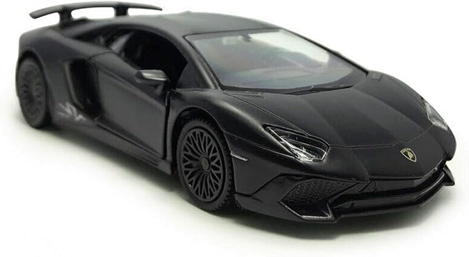 Lamborghini Matt Black Aventador LP 700-4 1:38 5" Pull Back Diecast Car