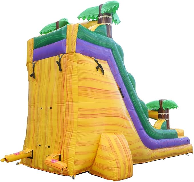 TentandTable Inflatable Water Slide for Kids and Adults, Commercial Grade Giant Blow Up Backyard Water Fun, Includes Electric Air Blower, 27' L x 9' W x 15' H, Tropical Yellow Marble